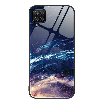Colorful Painted Glass Phone Case, For Samsung Galaxy A7 2018, For Samsung Galaxy A8+ 2018, For Samsung Galaxy A12