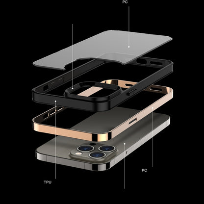 3 in 1 Electroplated Frame Phantom Phone Case, For iPhone 12 mini, For iPhone 12 / 12 Pro, For iPhone 12 Pro Max