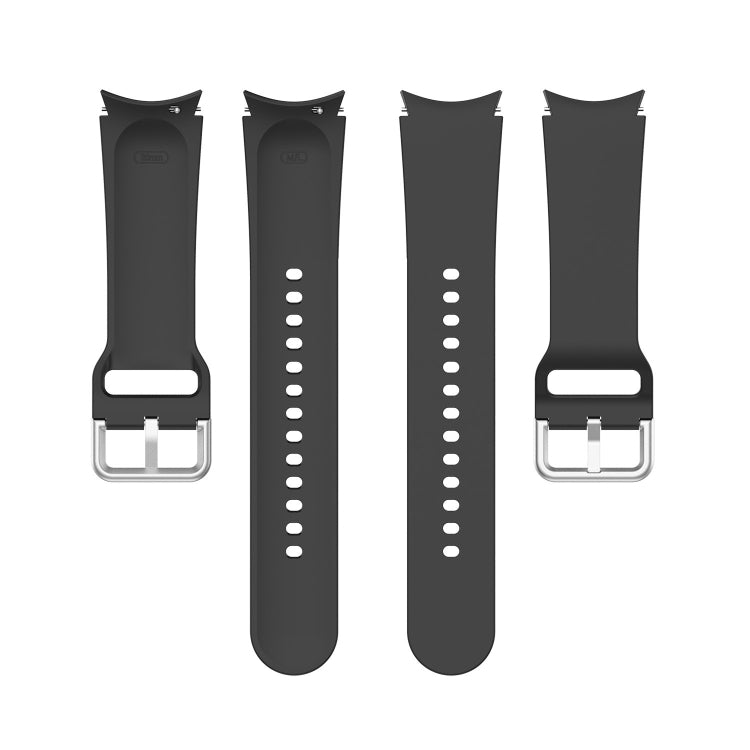Official Silicone Silver Round Buckle Watch Band, For Samsung Galaxy Watch 5 40mm, For Samsung Galaxy Watch 5 44mm, For Samsung Galaxy Watch 5 Pro 45mm