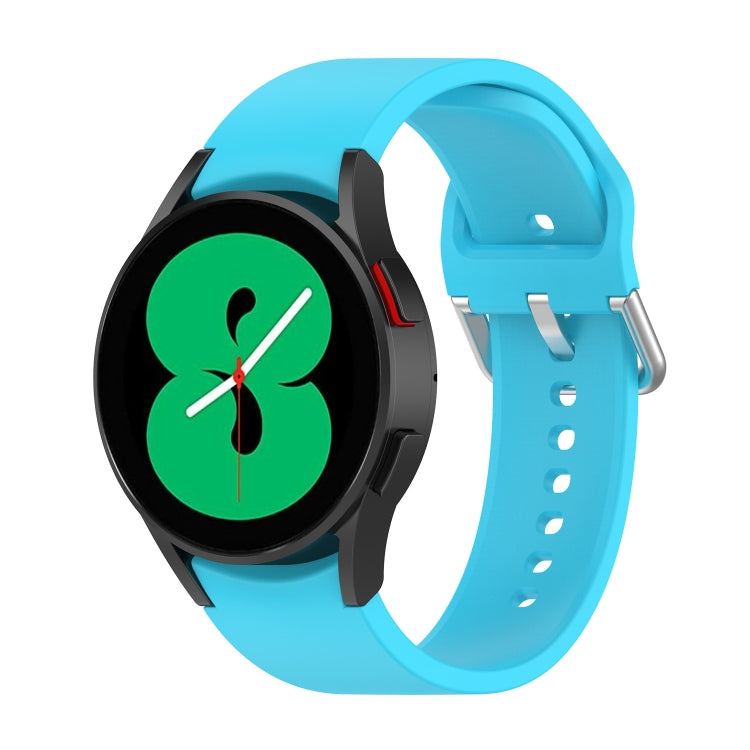 Official Silicone Silver Round Buckle Watch Band, For Samsung Galaxy Watch 5 40mm, For Samsung Galaxy Watch 5 44mm, For Samsung Galaxy Watch 5 Pro 45mm