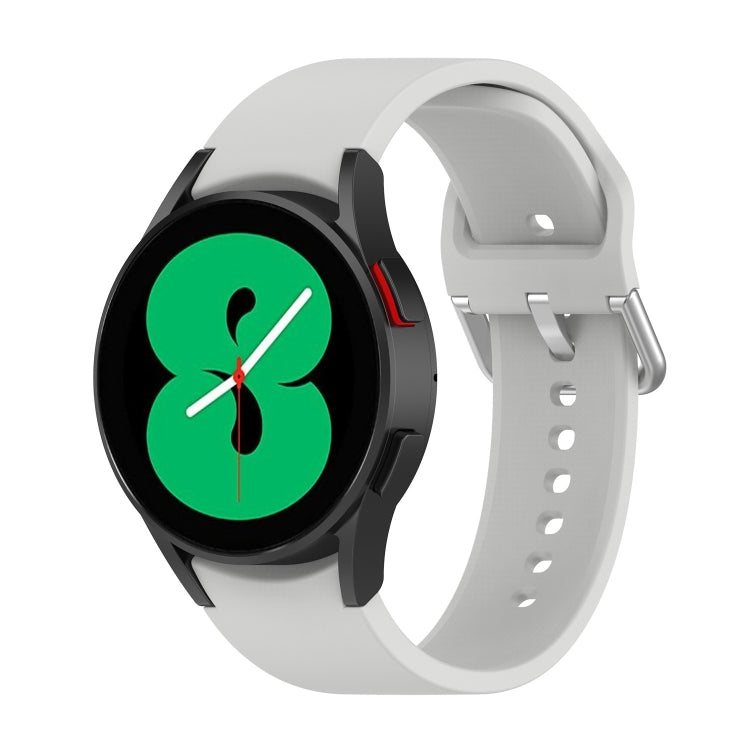 Official Silicone Silver Round Buckle Watch Band, For Samsung Galaxy Watch 5 40mm, For Samsung Galaxy Watch 5 44mm, For Samsung Galaxy Watch 5 Pro 45mm