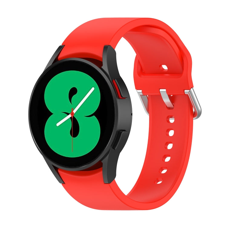 Official Silicone Silver Round Buckle Watch Band, For Samsung Galaxy Watch 5 40mm, For Samsung Galaxy Watch 5 44mm, For Samsung Galaxy Watch 5 Pro 45mm