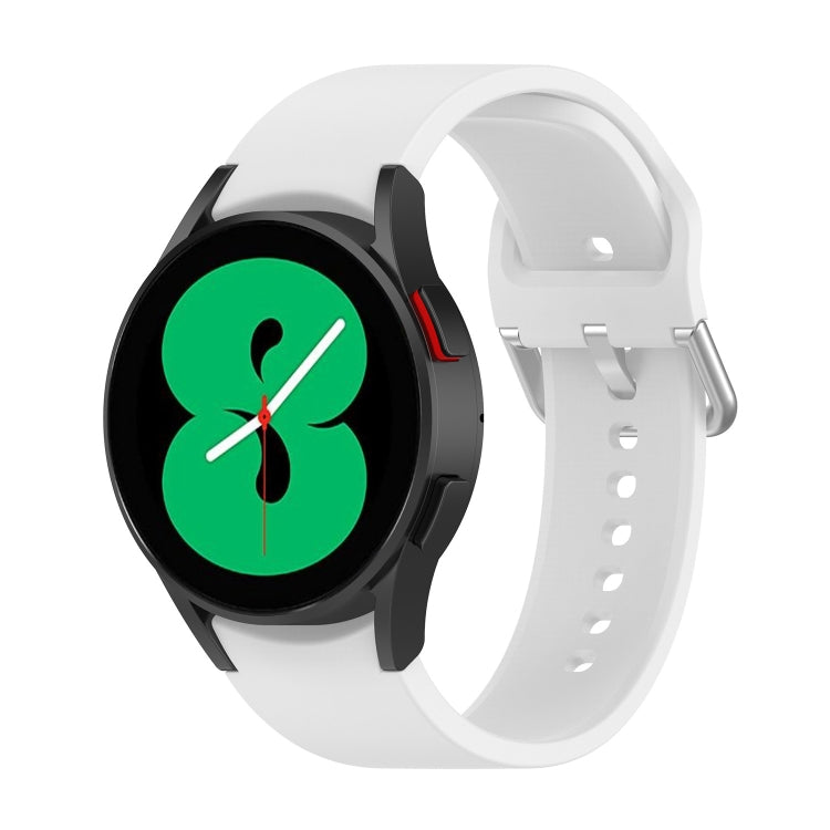 Official Silicone Silver Round Buckle Watch Band, For Samsung Galaxy Watch 5 40mm, For Samsung Galaxy Watch 5 44mm, For Samsung Galaxy Watch 5 Pro 45mm