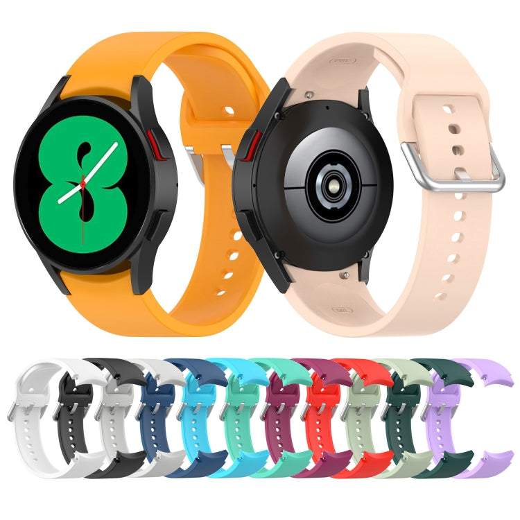 Official Silicone Silver Round Buckle Watch Band, For Samsung Galaxy Watch 5 40mm, For Samsung Galaxy Watch 5 44mm, For Samsung Galaxy Watch 5 Pro 45mm
