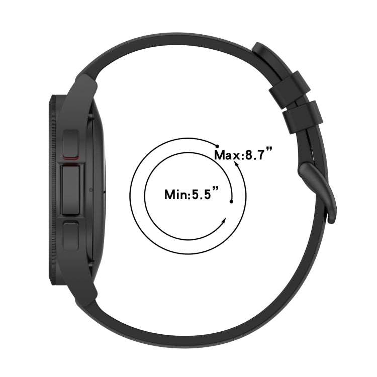 20mm Round Tail Silicone Watch Band, For Samsung Galaxy Watch 5 40mm, For Samsung Galaxy Watch 5 44mm, For Samsung Galaxy Watch 5 Pro 45mm