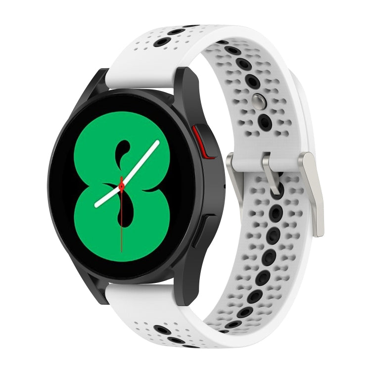 20mm Colorful Hole Silicone Watch Band, For Samsung Galaxy Watch 5 40mm, For Samsung Galaxy Watch 5 44mm, For Samsung Galaxy Watch 5 Pro 45mm