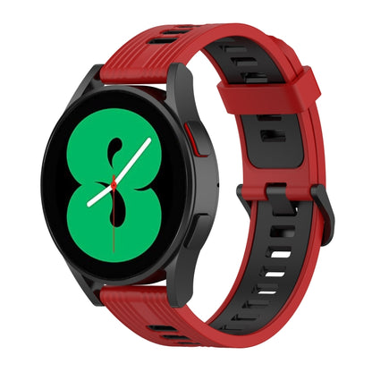 20mm Two-color Stripe Silicone Watch Band, For Samsung Galaxy Watch 5 40mm, For Samsung Galaxy Watch 5 44mm, For Samsung Galaxy Watch 5 Pro 45mm
