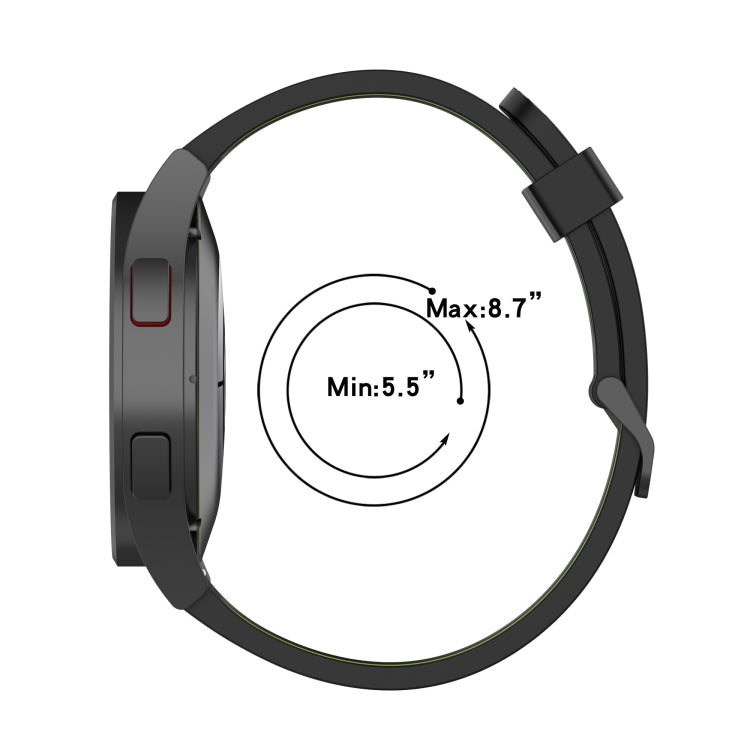 20mm Two-color Stripe Silicone Watch Band, For Samsung Galaxy Watch 5 40mm, For Samsung Galaxy Watch 5 44mm, For Samsung Galaxy Watch 5 Pro 45mm