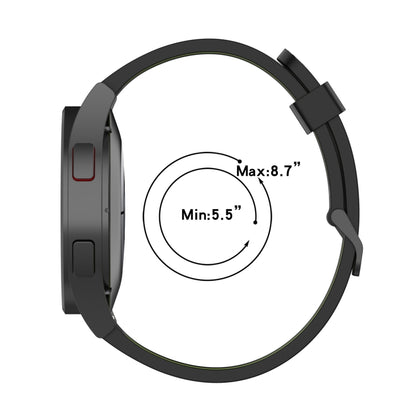 20mm Two-color Stripe Silicone Watch Band, For Samsung Galaxy Watch 5 40mm, For Samsung Galaxy Watch 5 44mm, For Samsung Galaxy Watch 5 Pro 45mm