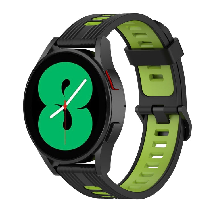 20mm Two-color Stripe Silicone Watch Band, For Samsung Galaxy Watch 5 40mm, For Samsung Galaxy Watch 5 44mm, For Samsung Galaxy Watch 5 Pro 45mm