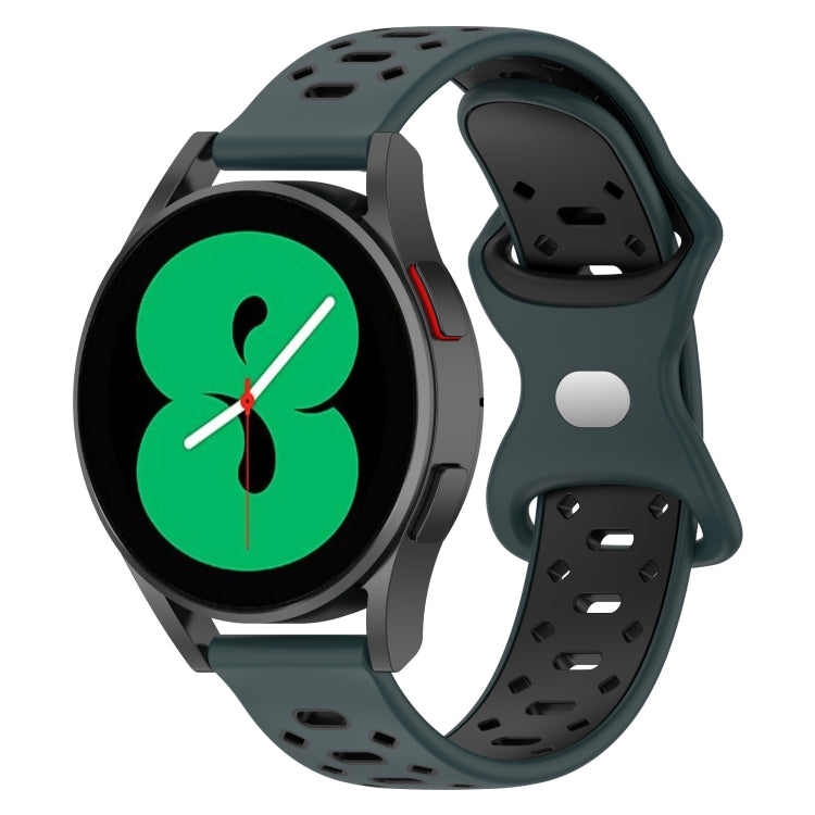 20mm Two-color Diamond Silicone Watch Band, For Samsung Galaxy Watch 5 40mm, For Samsung Galaxy Watch 5 44mm, For Samsung Galaxy Watch 5 Pro 45mm