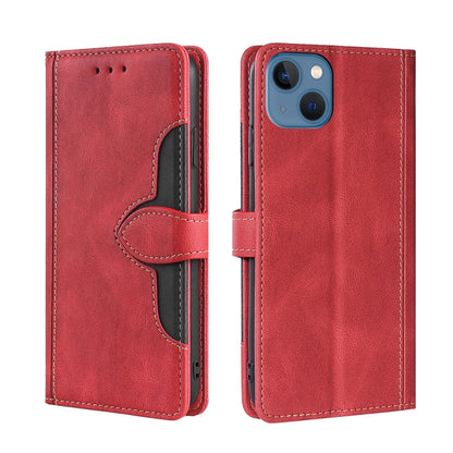 Skin Feel Magnetic Buckle Leather Phone Case, For iPhone 14, For iPhone 14 Plus, For iPhone 14 Pro, For iPhone 14 Pro Max
