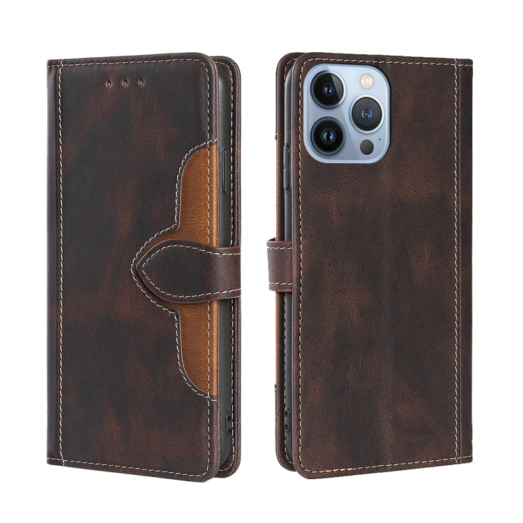 Skin Feel Magnetic Buckle Leather Phone Case, For iPhone 14, For iPhone 14 Plus, For iPhone 14 Pro, For iPhone 14 Pro Max