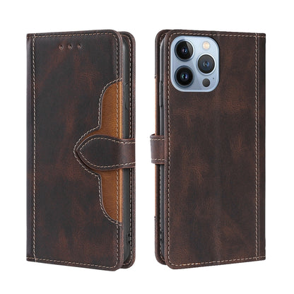 Skin Feel Magnetic Buckle Leather Phone Case, For iPhone 14, For iPhone 14 Plus, For iPhone 14 Pro, For iPhone 14 Pro Max