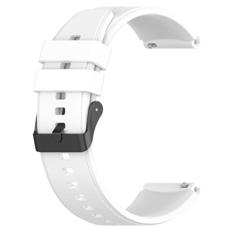 20mm Black Buckle Step Silicone Watch Band, For Samsung Galaxy Watch 5 40mm, For Samsung Galaxy Watch 5 44mm, For Samsung Galaxy Watch 5 Pro 45mm