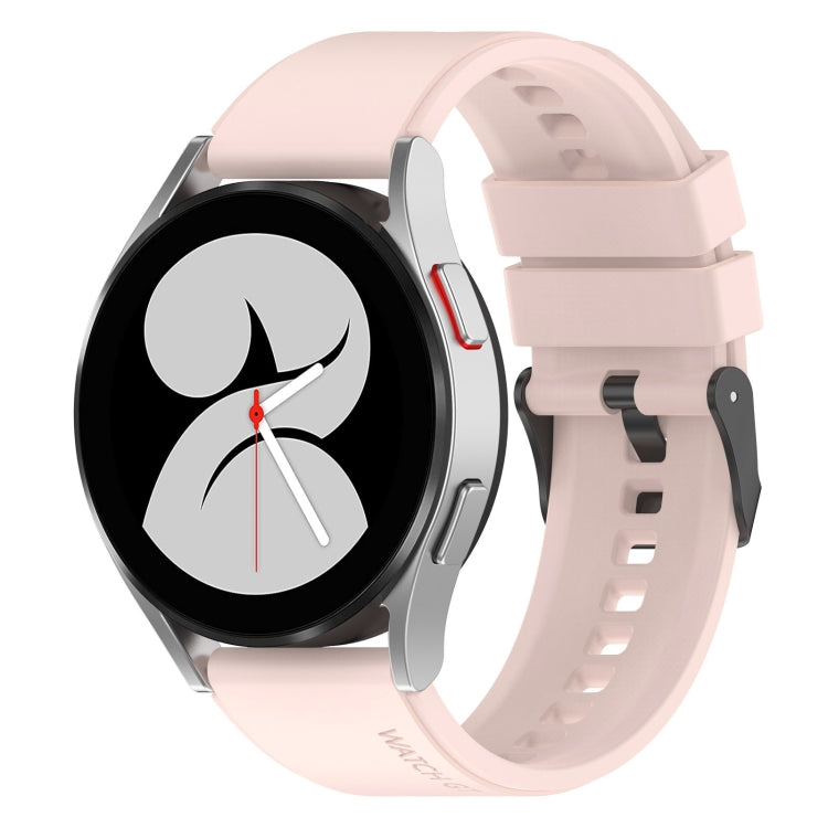 20mm Black Buckle Step Silicone Watch Band, For Samsung Galaxy Watch 5 40mm, For Samsung Galaxy Watch 5 44mm, For Samsung Galaxy Watch 5 Pro 45mm