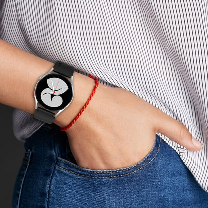 20mm Black Buckle Step Silicone Watch Band, For Samsung Galaxy Watch 5 40mm, For Samsung Galaxy Watch 5 44mm, For Samsung Galaxy Watch 5 Pro 45mm