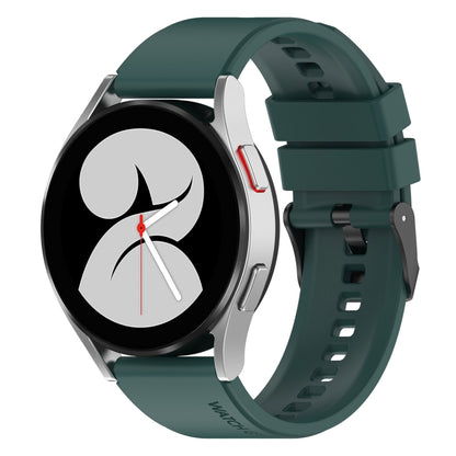 20mm Black Buckle Step Silicone Watch Band, For Samsung Galaxy Watch 5 40mm, For Samsung Galaxy Watch 5 44mm, For Samsung Galaxy Watch 5 Pro 45mm