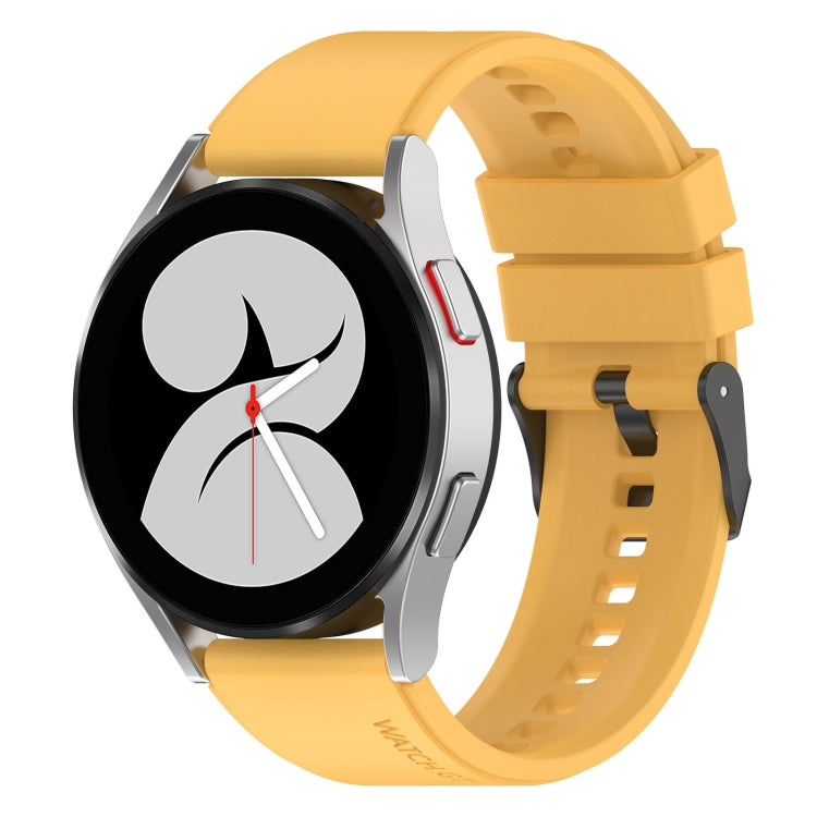 20mm Black Buckle Step Silicone Watch Band, For Samsung Galaxy Watch 5 40mm, For Samsung Galaxy Watch 5 44mm, For Samsung Galaxy Watch 5 Pro 45mm