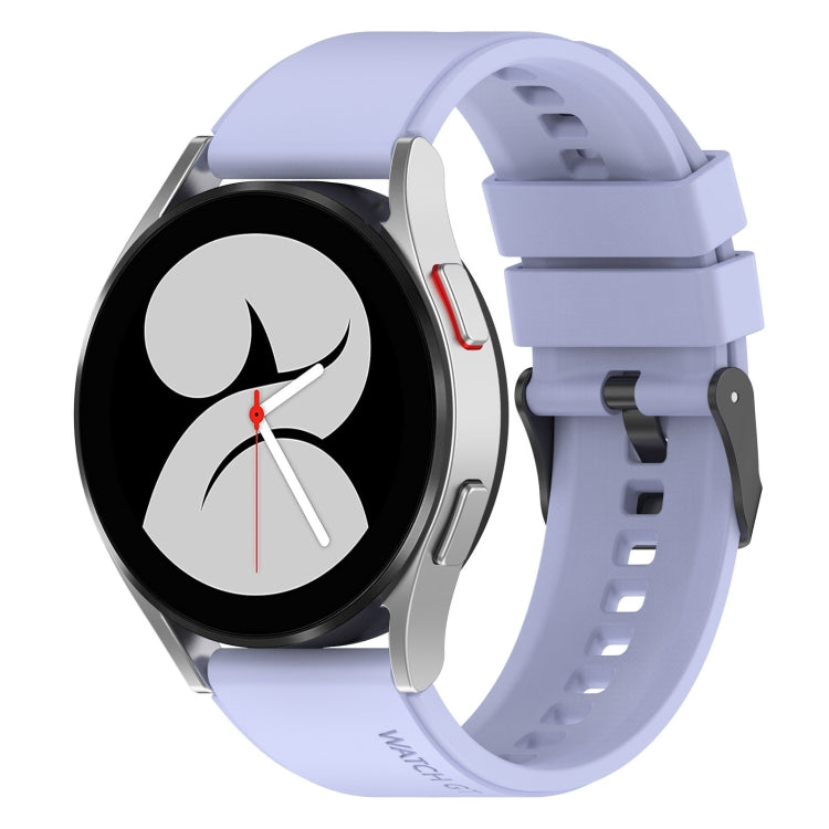 20mm Black Buckle Step Silicone Watch Band, For Samsung Galaxy Watch 5 40mm, For Samsung Galaxy Watch 5 44mm, For Samsung Galaxy Watch 5 Pro 45mm
