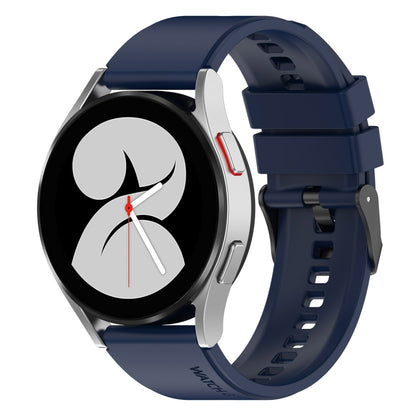 20mm Black Buckle Step Silicone Watch Band, For Samsung Galaxy Watch 5 40mm, For Samsung Galaxy Watch 5 44mm, For Samsung Galaxy Watch 5 Pro 45mm