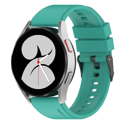 20mm Black Buckle Step Silicone Watch Band, For Samsung Galaxy Watch 5 40mm, For Samsung Galaxy Watch 5 44mm, For Samsung Galaxy Watch 5 Pro 45mm
