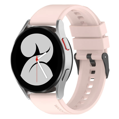 20mm Black Buckle Step Silicone Watch Band, For Samsung Galaxy Watch 5 40mm, For Samsung Galaxy Watch 5 44mm, For Samsung Galaxy Watch 5 Pro 45mm