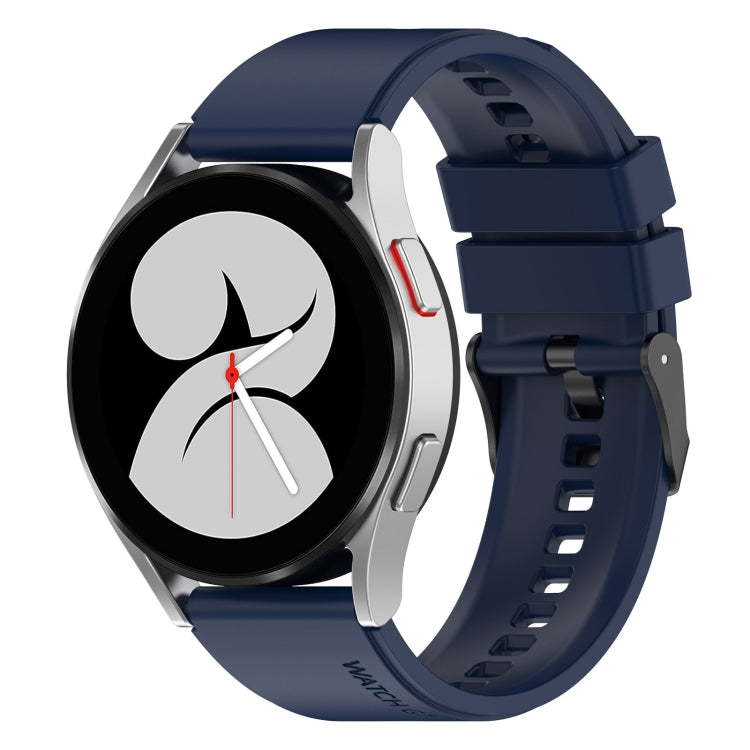 20mm Black Buckle Step Silicone Watch Band, For Samsung Galaxy Watch 5 40mm, For Samsung Galaxy Watch 5 44mm, For Samsung Galaxy Watch 5 Pro 45mm