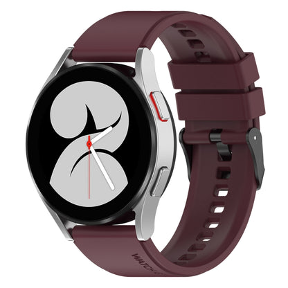 20mm Black Buckle Step Silicone Watch Band, For Samsung Galaxy Watch 5 40mm, For Samsung Galaxy Watch 5 44mm, For Samsung Galaxy Watch 5 Pro 45mm