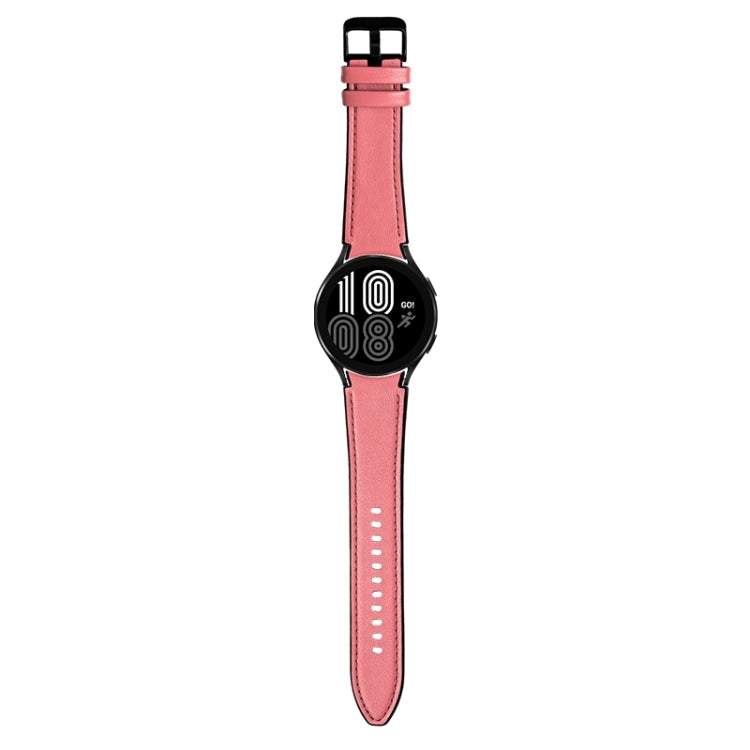 Silicone + Leather Black Buckle Watch Band, For Samsung Galaxy Watch5 Pro 45mm/5 44mm/5 40mm