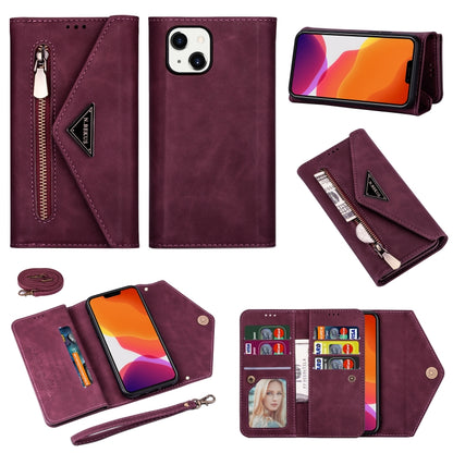 Skin Feel Zipper Horizontal Flip Leather Case, For iPhone 14, For iPhone 14 Max, For iPhone 14 Pro, For iPhone 14 Pro Max