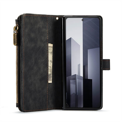 CaseMe C30 Multifunctional Card Slots Zipper Phone Leather Phone Case, For Samsung Galaxy Z Fold6 5G, For Samsung Galaxy Z Fold5, For Samsung Galaxy Z Fold4 5G