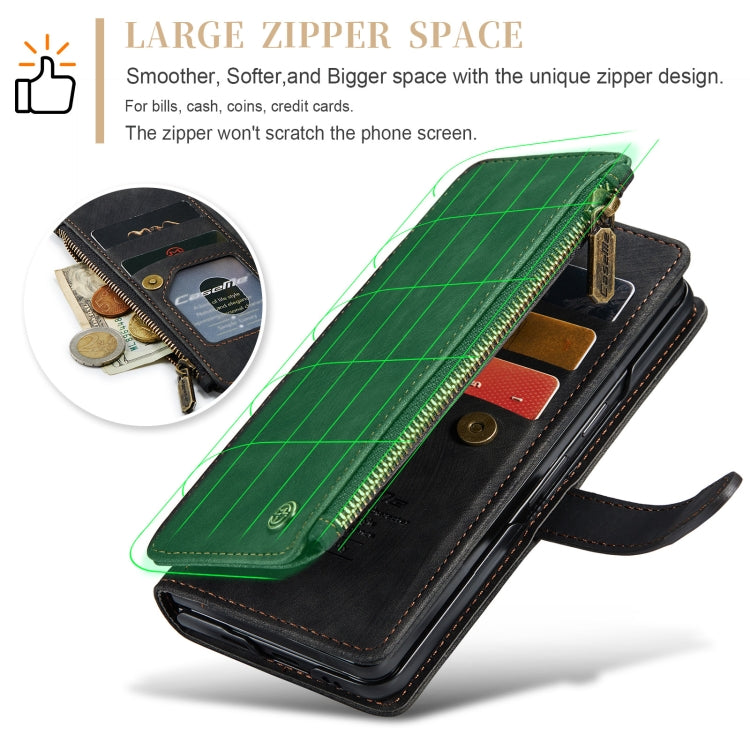 CaseMe C30 Multifunctional Card Slots Zipper Phone Leather Phone Case, For Samsung Galaxy Z Fold6 5G, For Samsung Galaxy Z Fold5, For Samsung Galaxy Z Fold4 5G