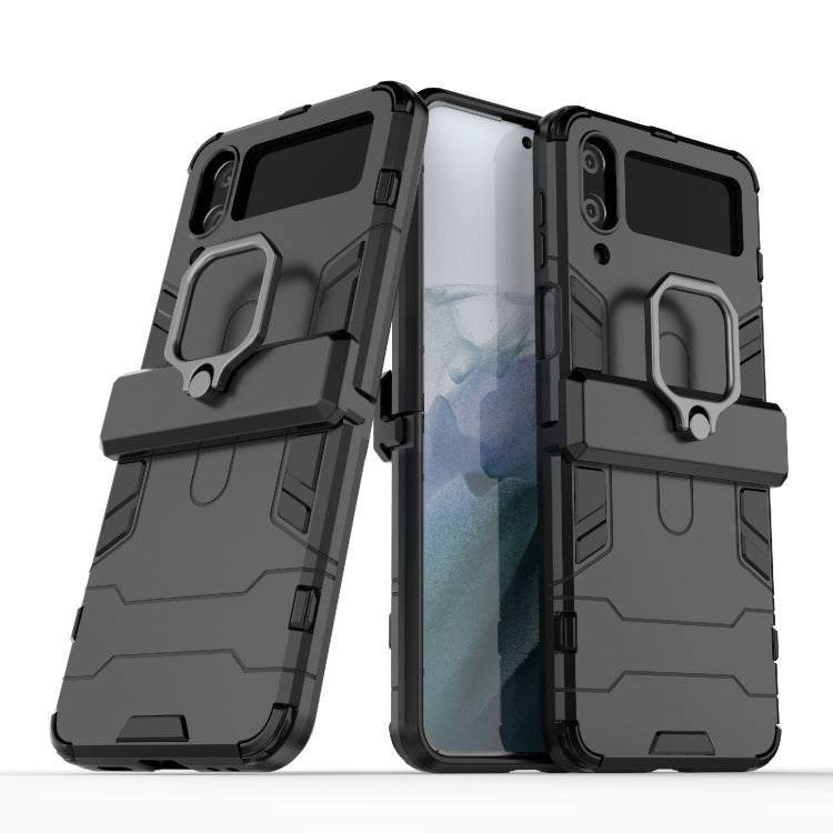 PC + TPU Shockproof Protective Phone Case with Magnetic Ring Holder, For Samsung Galaxy Z Flip4