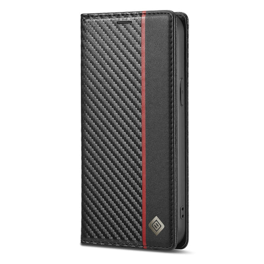LC.IMEEKE Carbon Fiber PU + TPU Leather Case, For iPhone 14, For iPhone 14 Plus, For iPhone 14 Pro, For iPhone 14 Pro Max