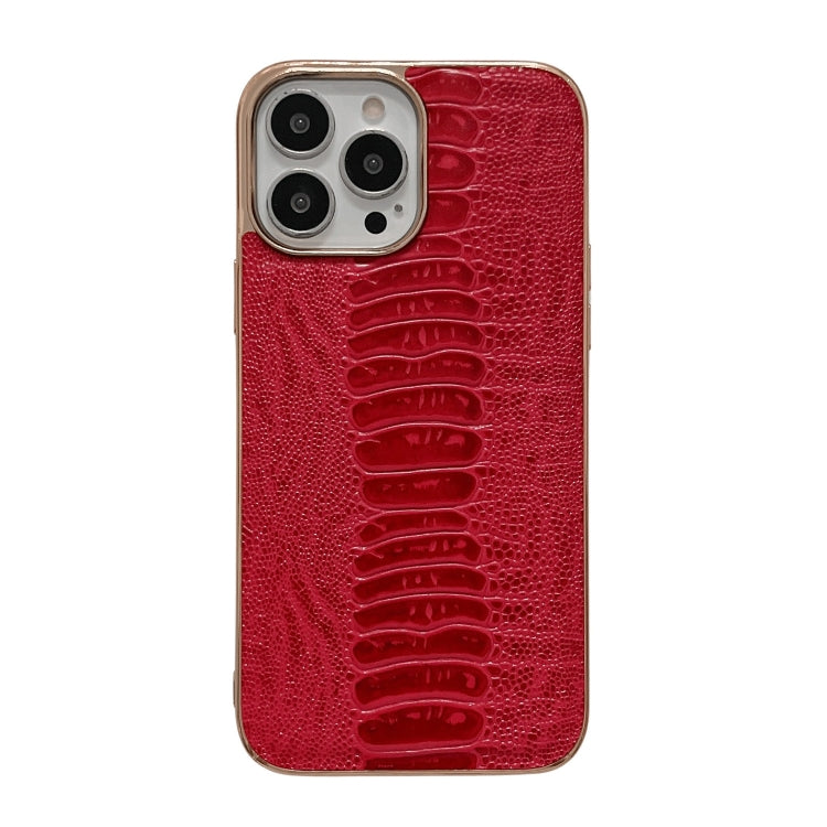 Genuine Leather Pinshang Series Nano Electroplating Phone Case, For iPhone 14, For iPhone 14 Plus, For iPhone 14 Pro, For iPhone 14 Pro Max, For iPhone 13, For iPhone 13 Pro, For iPhone 13 Pro Max