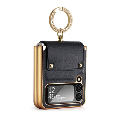 GKK Colorful PU Phone Case with Ring Holder, For Samsung Galaxy Z Flip4 5G, For Samsung Galaxy Z Flip3 5G