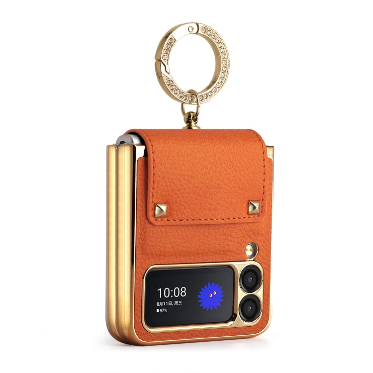 GKK Colorful PU Phone Case with Ring Holder, For Samsung Galaxy Z Flip4 5G, For Samsung Galaxy Z Flip3 5G