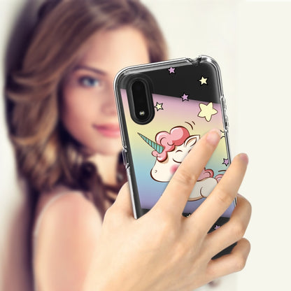 2 In 1 PC + TPU Card Pattern Transparent Protective Case, For Galaxy A01, For Galaxy A21, For Galaxy S20, For Galaxy S20+, For Galaxy S20 Ultra