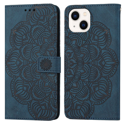 Mandala Embossed Flip Leather Phone Case, For iPhone 14, For iPhone 14 Plus, For iPhone 14 Pro, For iPhone 14 Pro Max