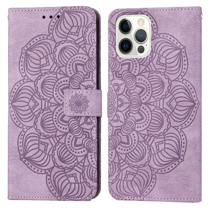 Mandala Embossed Flip Leather Phone Case, For iPhone 14, For iPhone 14 Plus, For iPhone 14 Pro, For iPhone 14 Pro Max