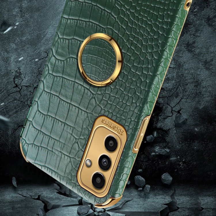 6D Electroplating Crocodile Texture Phone Case With Holder, For Samsung Galaxy A13 5G, For Samsung Galaxy A23 5G, For Samsung Galaxy A53, For Samsung Galaxy M52 5G, For Samsung Galaxy S22 Ultra 5G