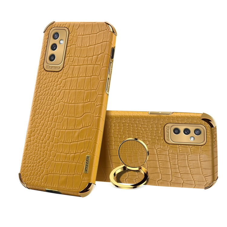 6D Electroplating Crocodile Texture Phone Case With Holder, For Samsung Galaxy A13 5G, For Samsung Galaxy A23 5G, For Samsung Galaxy A53, For Samsung Galaxy M52 5G, For Samsung Galaxy S22 Ultra 5G