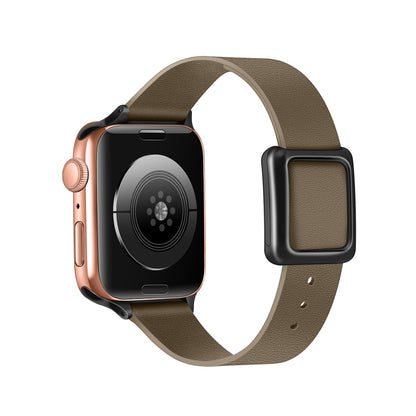 Magnetic Black Square Buckle Watch Band For Apple Watch Series, 7 45mm / 6&SE&5&4 44mm / 3&2&1 42mm, 7 41mm / 6&SE&5&4 40mm / 3&2&1 38mm