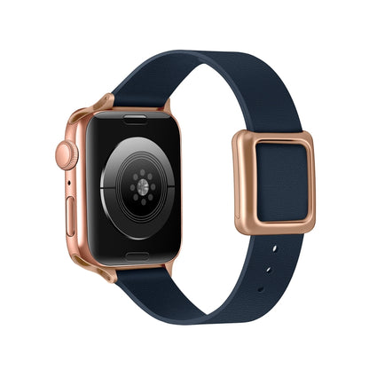 Magnetic Rose Gold Square Buckle Watch Band For Apple Watch Series, 7 45mm / 6&SE&5&4 44mm / 3&2&1 42mm, 7 41mm / 6&SE&5&4 40mm / 3&2&1 38mm