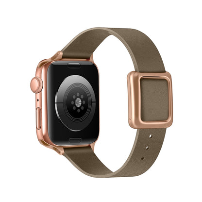 Magnetic Rose Gold Square Buckle Watch Band For Apple Watch Series, 7 45mm / 6&SE&5&4 44mm / 3&2&1 42mm, 7 41mm / 6&SE&5&4 40mm / 3&2&1 38mm