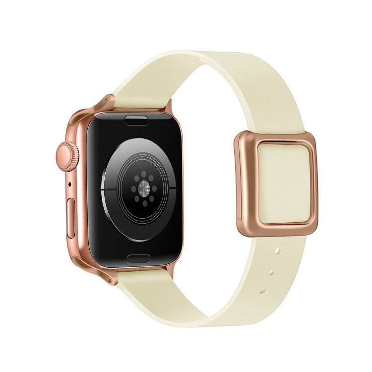 Magnetic Rose Gold Square Buckle Watch Band For Apple Watch Series, 7 45mm / 6&SE&5&4 44mm / 3&2&1 42mm, 7 41mm / 6&SE&5&4 40mm / 3&2&1 38mm