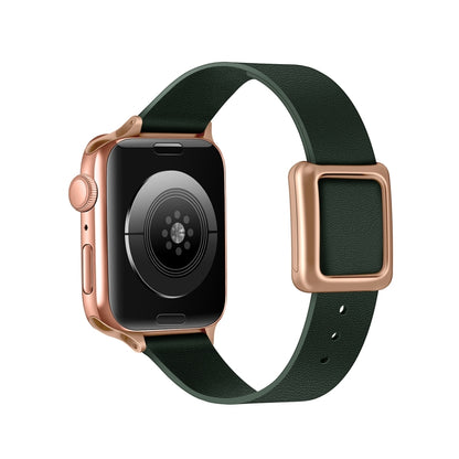 Magnetic Rose Gold Square Buckle Watch Band For Apple Watch Series, 7 45mm / 6&SE&5&4 44mm / 3&2&1 42mm, 7 41mm / 6&SE&5&4 40mm / 3&2&1 38mm