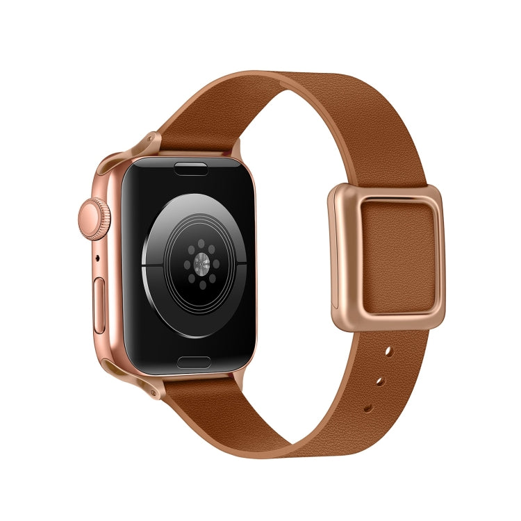 Magnetic Rose Gold Square Buckle Watch Band For Apple Watch Series, 7 45mm / 6&SE&5&4 44mm / 3&2&1 42mm, 7 41mm / 6&SE&5&4 40mm / 3&2&1 38mm