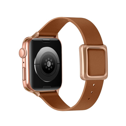 Magnetic Rose Gold Square Buckle Watch Band For Apple Watch Series, 7 45mm / 6&SE&5&4 44mm / 3&2&1 42mm, 7 41mm / 6&SE&5&4 40mm / 3&2&1 38mm